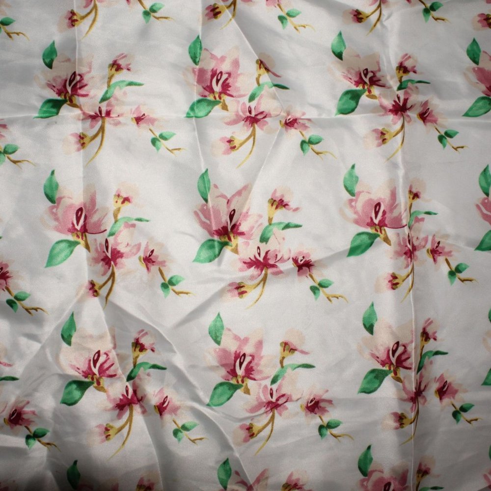 Vintage Godiva Chocolate Floral Pink White 35" X 35" Colorful Square Scarf Luxe - Picture 2 of 8